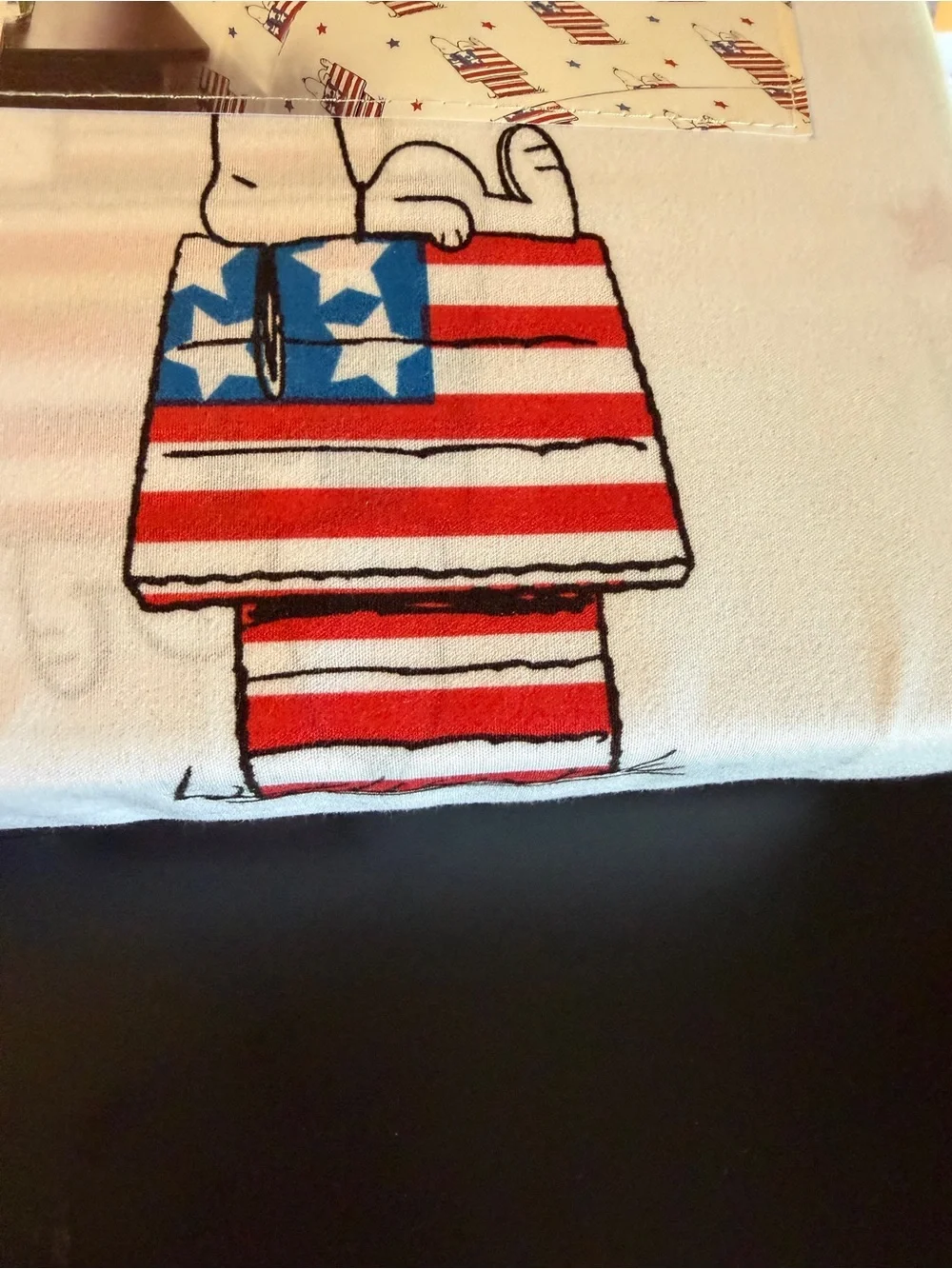 New Peanuts Snoopy Full Sheet Set Berkshire America USA Red/White/Blue Doghouse